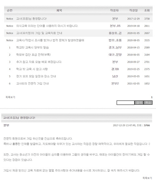 청와대 국민청원 게시판에 5일 '조직적으로 학생들을 세뇌하려 하고 있는 사건에 대해 수사, 처벌, 신상공개를 청원합니다'라는 제목의 글을 올린 청원인이 첨부한 과거 기록(아카이브) 사이트를 보면 지난 2017년부터 올해까지 전국 각지 교사들로 추정되는 인사들이 초등·유치원생을 대상으로 세뇌교육을 모의한 정황이 담겨 있다.[사진=아카이브 사이트 캡처]